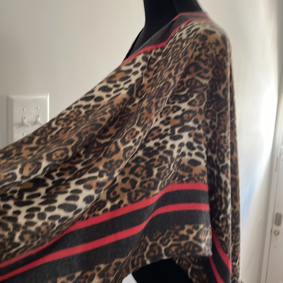 New Directions Wrap Shawl Kimono One Size Animal Print Stripe Boho Layering - Picture 10 of 14